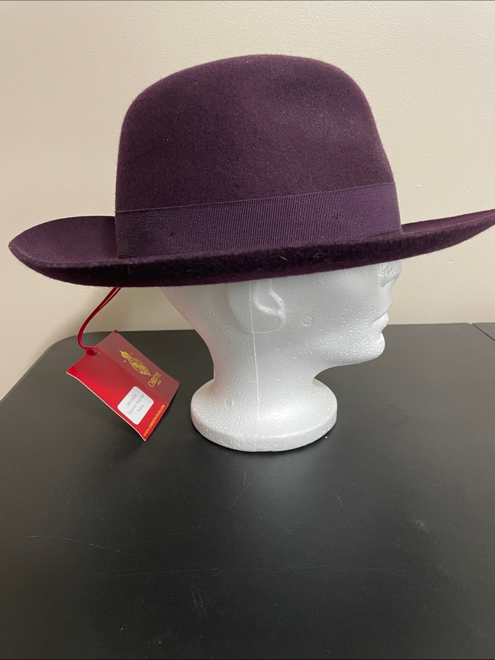 Nwt’s Christy’s London Plum Wool Fedora Hat Size Medium